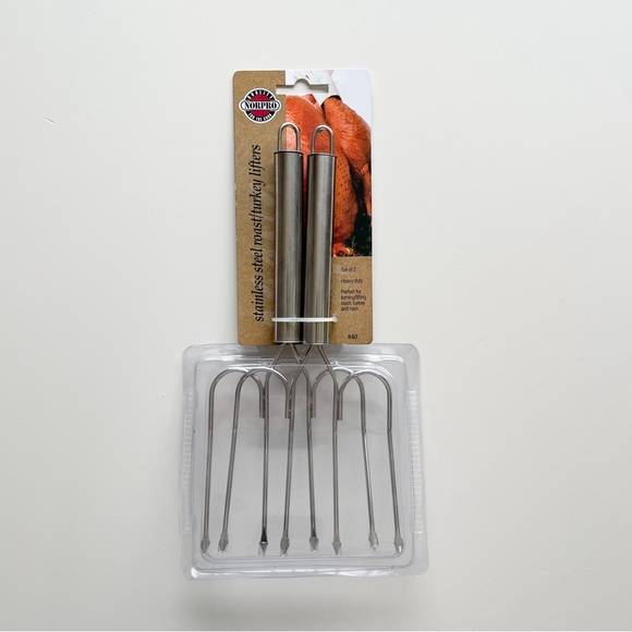 NEW Stainless Steel Turkey & Roast Lifter Set of 2 by Norpro - Picture 1 of 3